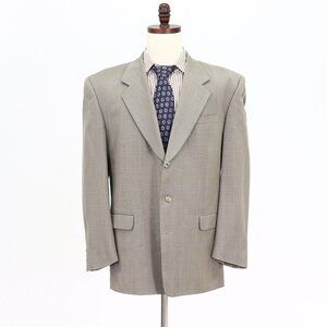 Bartolini 44R Beige Check 3-Button Sport Coat Blazer Jacket B071